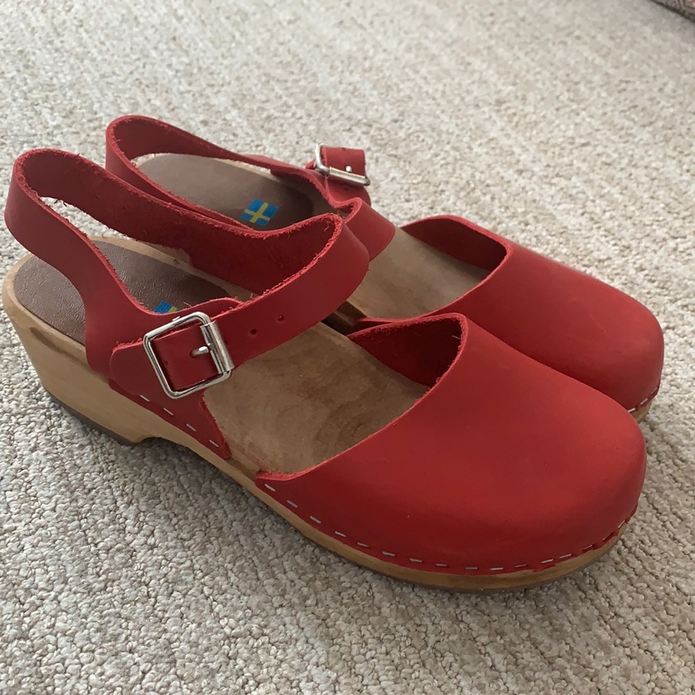 Sodermalm Saunter Leather Clog in Red sz 39